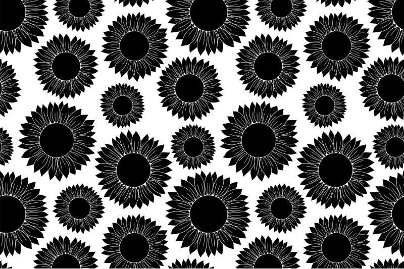 Sunflowers pattern. Sunflowers graphics. Sunflowers SVG By