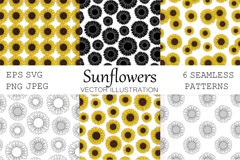 sunflowers-pattern-sunflowers-graphics-sunflowers-svg