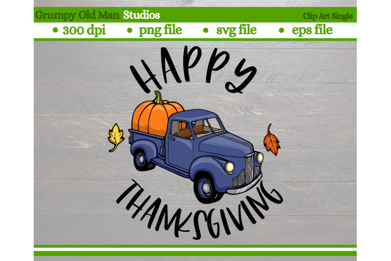 purple-1940s-classic-truck-happy-thanksgiving