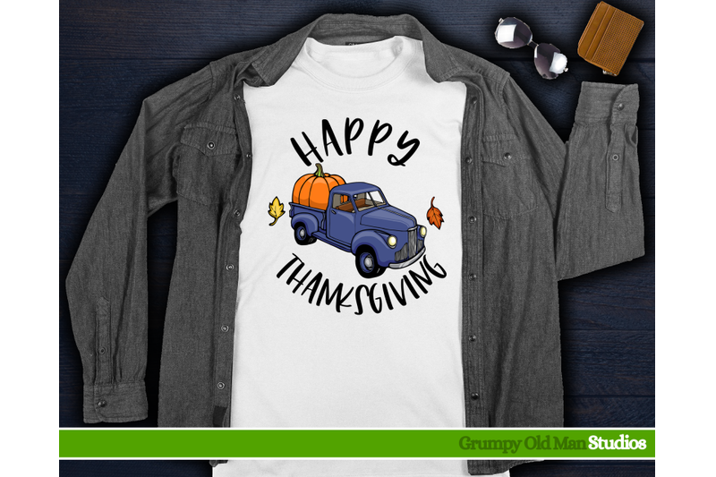 purple-1940s-classic-truck-happy-thanksgiving