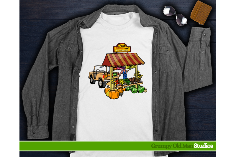 fruit-and-vegetable-stand-with-classic-truck