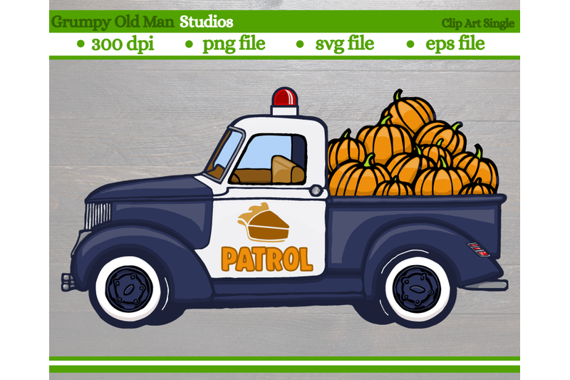 funny-1950s-police-truck-pumpkin-pie-patrol