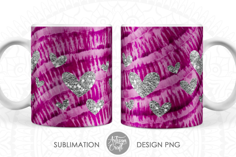 mug-sublimation-designs-with-tie-dye-and-silver-hearts