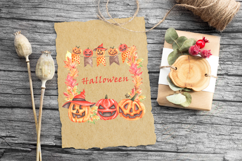 halloween-pumpkins-watercolor-frames-halloween-watercolor-clipart