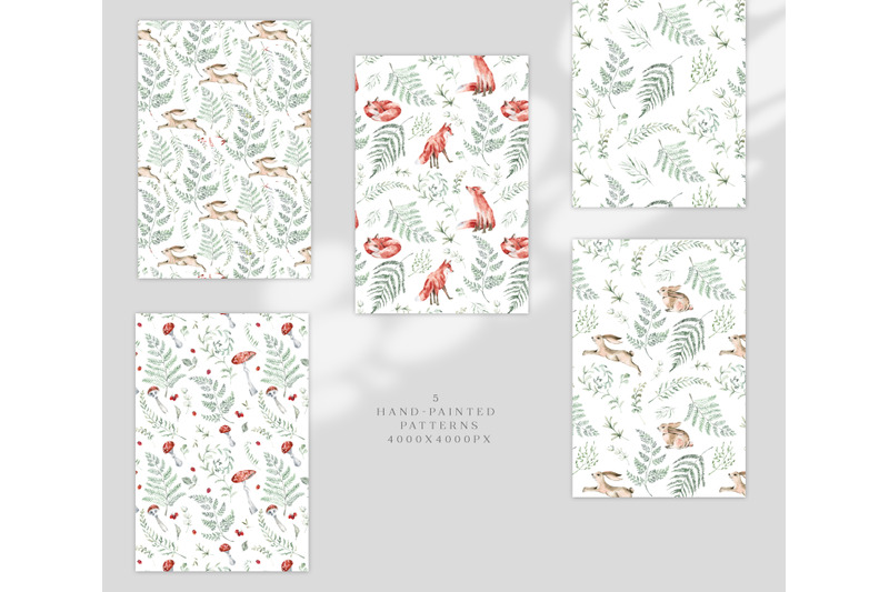 woodland-seamless-pattern-for-fabric-watercolor-forest-animals-patter