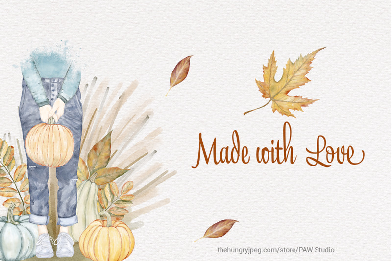 pumpkin-fall-girls-autumn-watercolor-thanksgiving-clipart