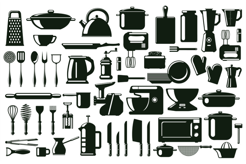 kitchen-cutlery-utensil-and-cooking-tools-silhouette-elements-tablew