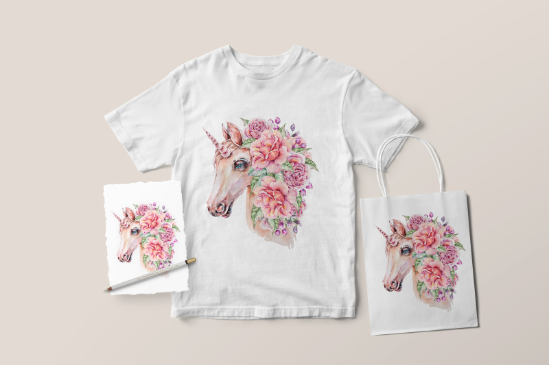 watercolor-floral-unicorn-sublimation-clipart-1-png-file