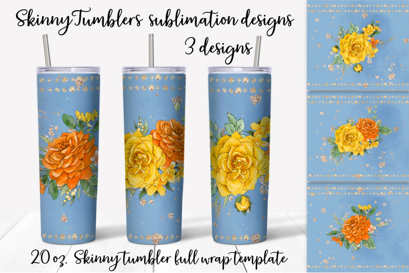 roses-sublimation-design-skinny-tumbler-wrap-design