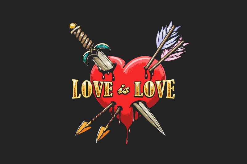 heart-pierced-by-dagger-and-arrows-and-wording-love-is-love