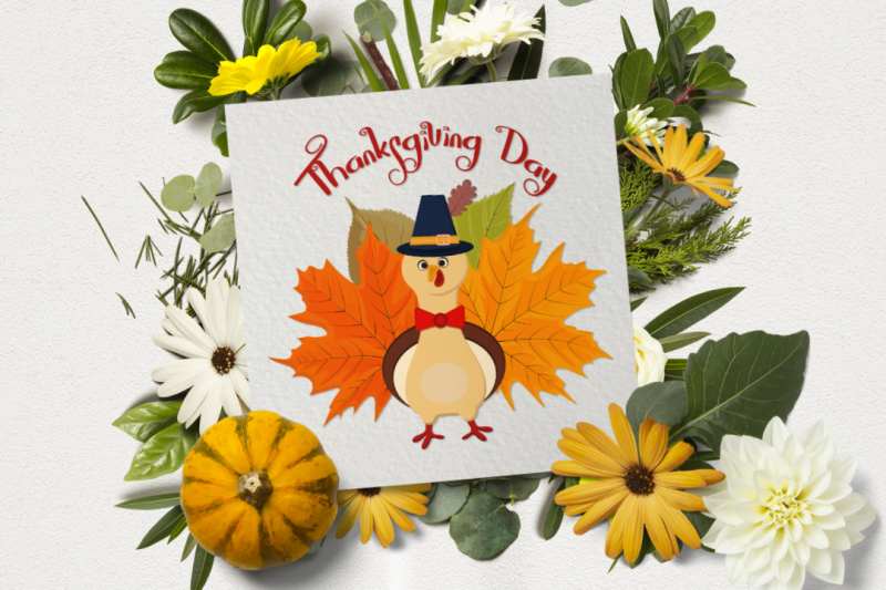 thanksgiving-day-bird-with-autumn-leaves