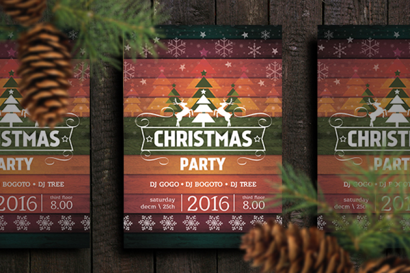 flyer-poster-christmas-party-retro
