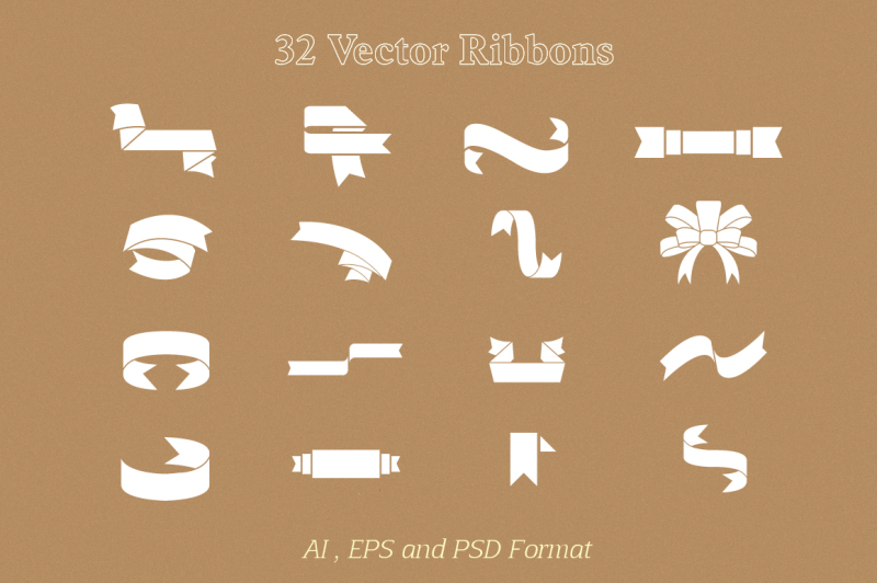 32-vector-ribbon-objects