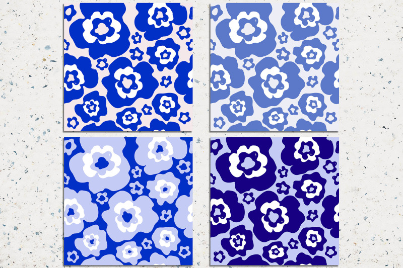 blue-flower-digital-paper