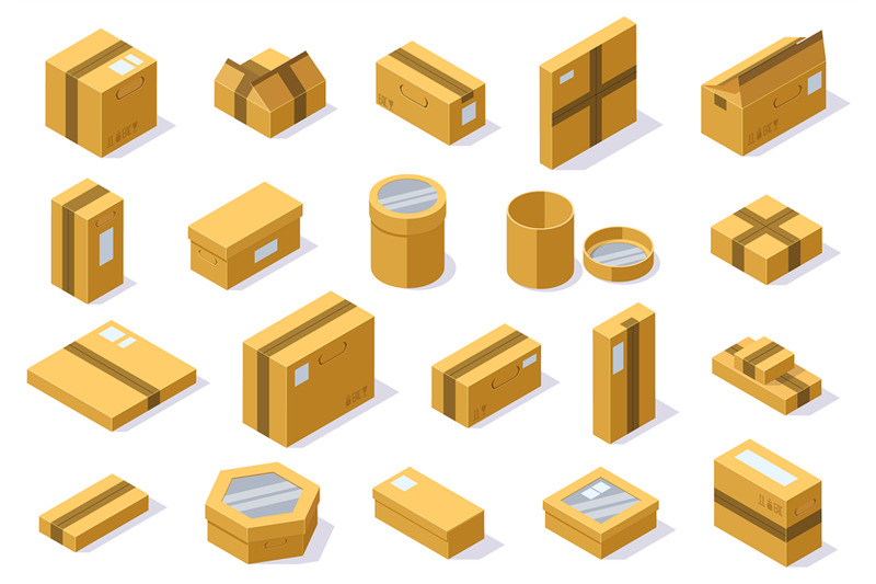 isometric-cardboard-packaging-shipping-boxes-postal-delivery-package