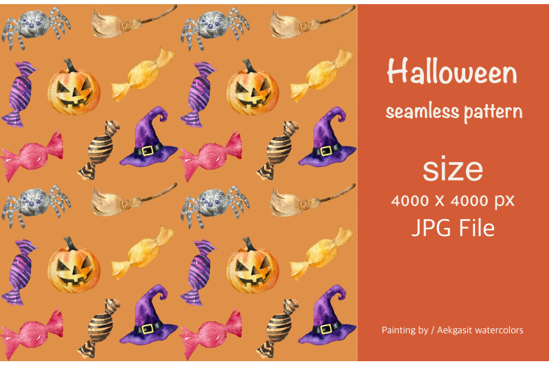 halloween-watercolor-seamless-pattern