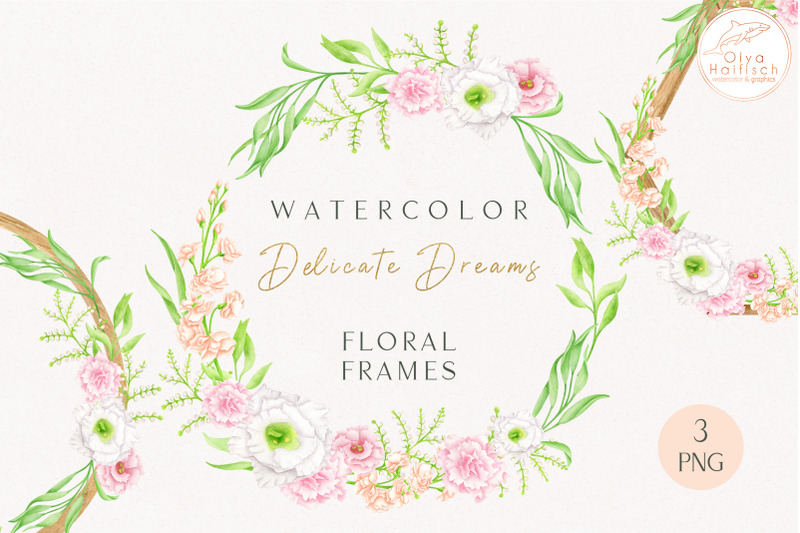 watercolor-floral-wreaths-wood-amp-flowers-wedding-frame-png