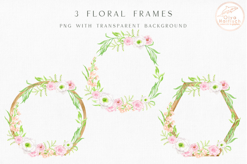 watercolor-floral-wreaths-wood-amp-flowers-wedding-frame-png