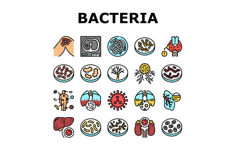 bacteria-infection-collection-icons-set-vector