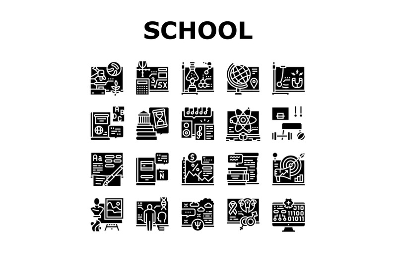 school-subjects-learn-collection-icons-set-vector