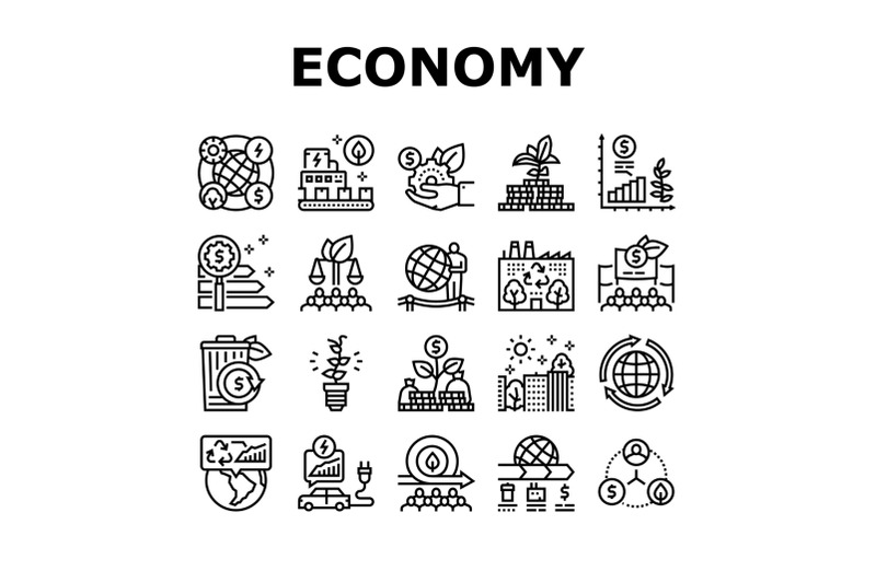 green-economy-industry-collection-icons-set-vector