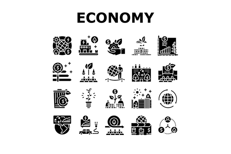 green-economy-industry-collection-icons-set-vector