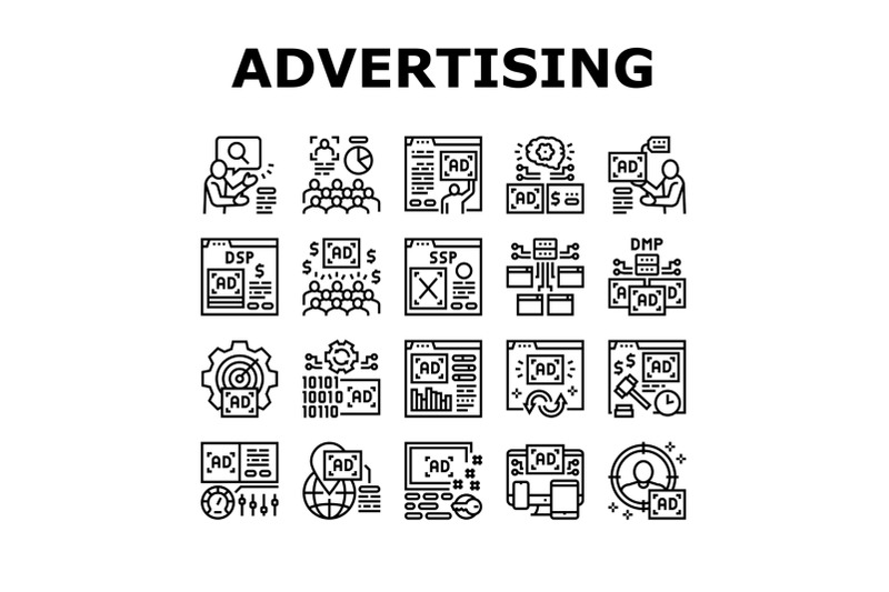 programmatic-advertising-service-icons-set-vector