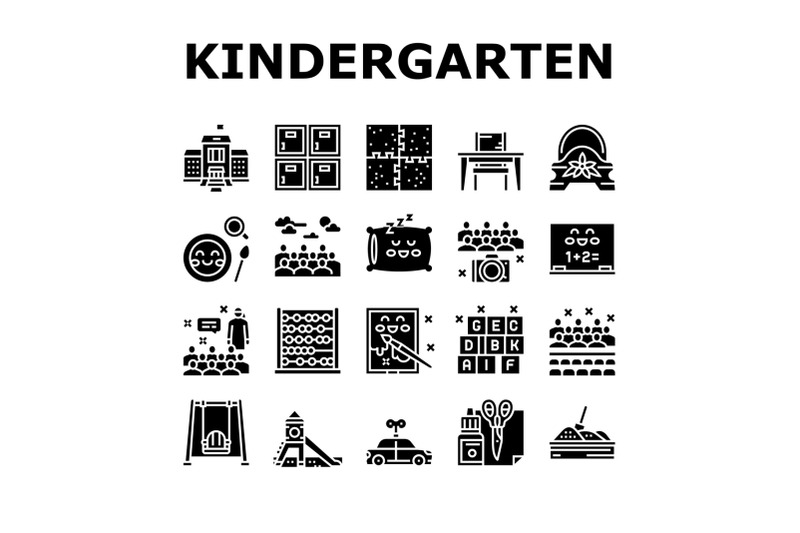 kindergarten-activity-collection-icons-set-vector