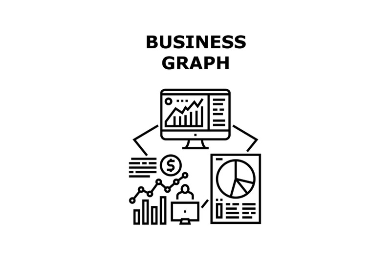 business-graph-vector-concept-black-illustration