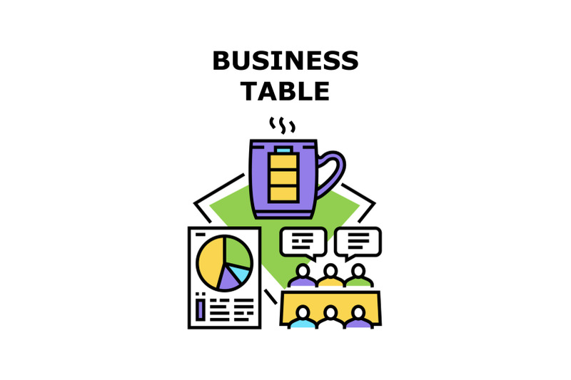 business-table-vector-concept-color-illustration