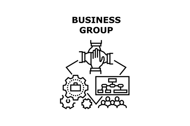 business-group-vector-concept-black-illustration