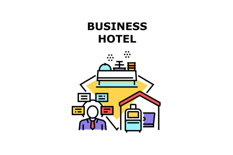 business-hotel-vector-concept-color-illustration