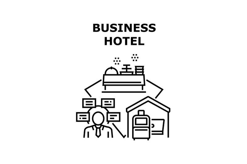 business-hotel-vector-concept-black-illustration