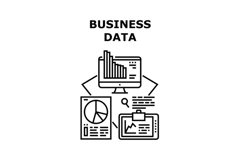 business-data-vector-concept-black-illustration