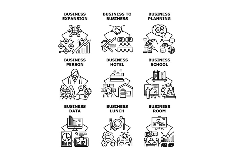 business-school-set-icons-vector-illustrations