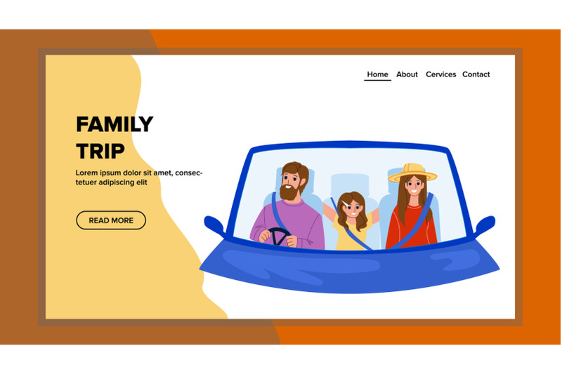 family-trip-enjoying-parents-and-child-vector