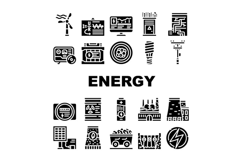 energy-manufacturing-collection-icons-set-vector