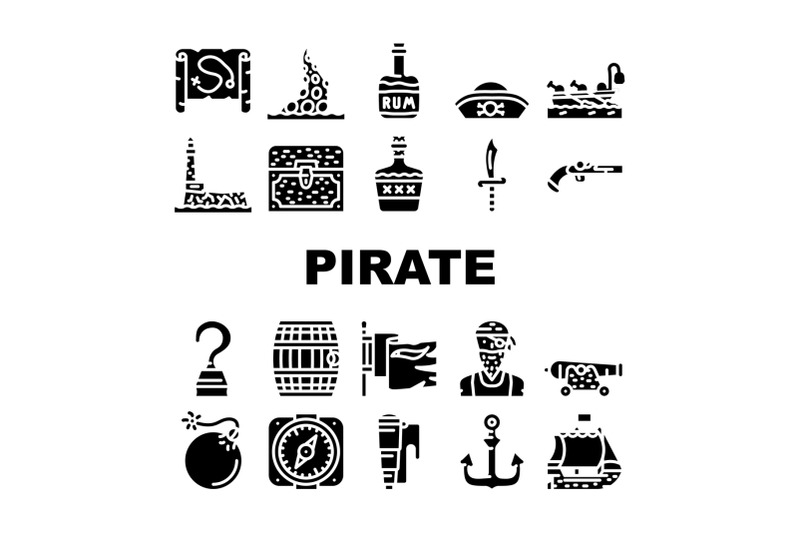 pirate-sea-robber-collection-icons-set-vector