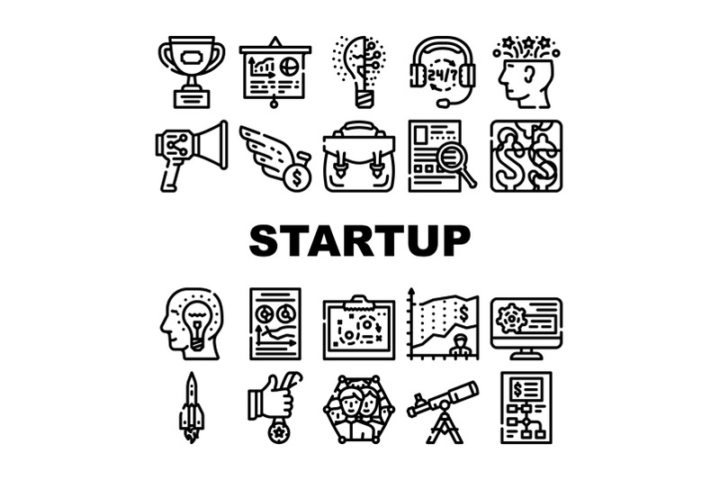 startup-business-work-collection-icons-set-vector