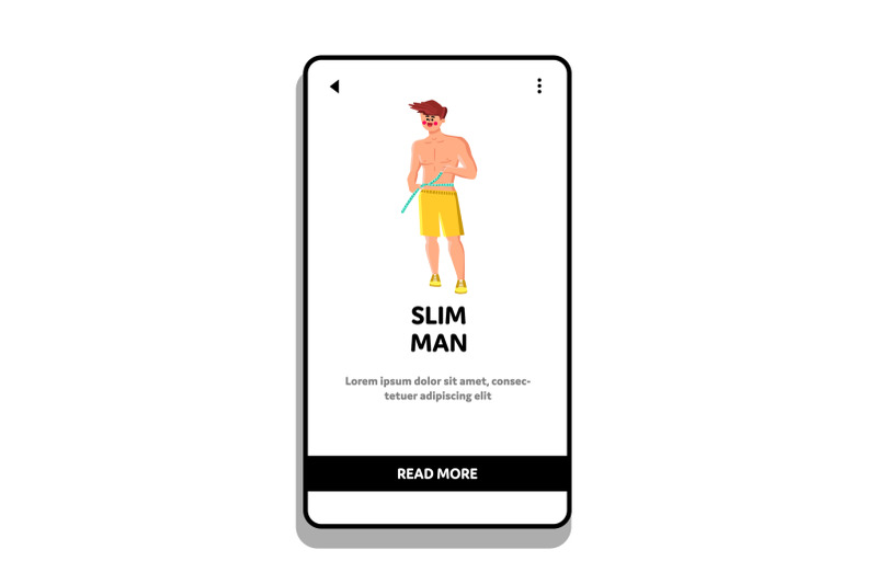 slim-man-sportsman-measuring-waistline-vector