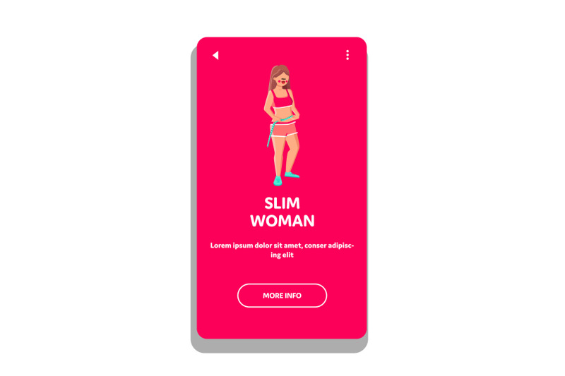 slim-girl-checking-waistline-after-diet-vector