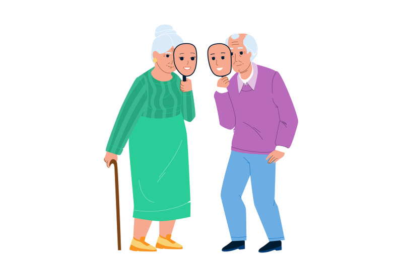 ageism-of-elderly-man-and-woman-couple-vector