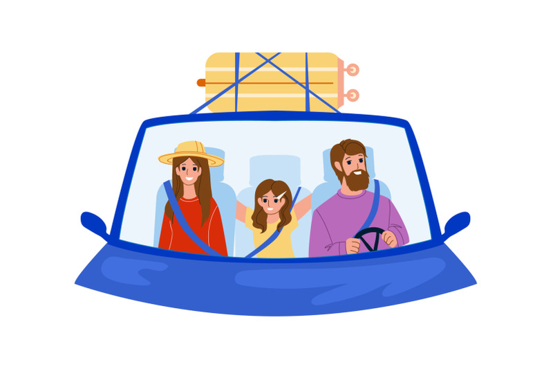 family-in-car-enjoy-on-vacation-road-trip-vector