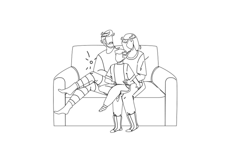 people-relaxing-on-cozy-couch-together-vector