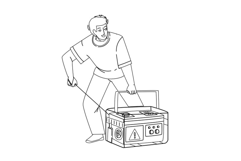 generator-equipment-starting-young-man-vector