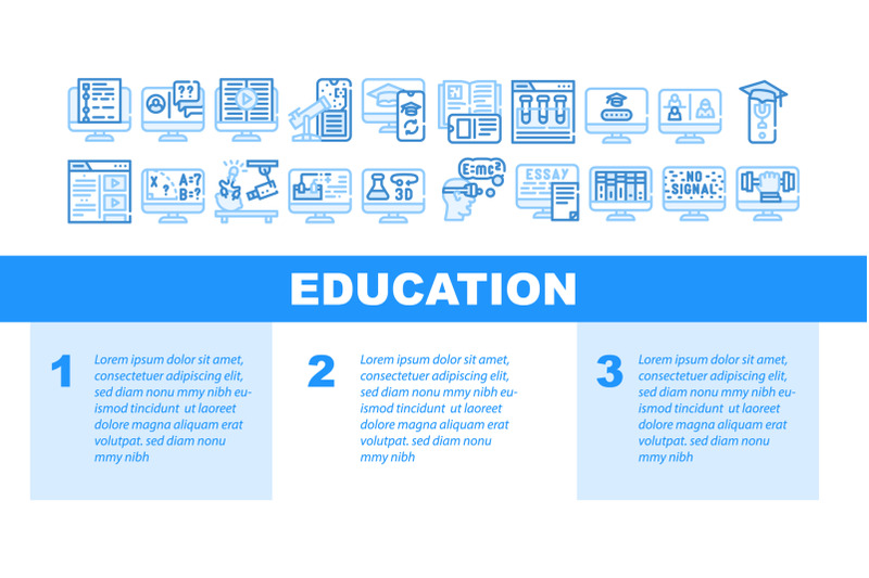 online-education-learning-lesson-icons-set-vector