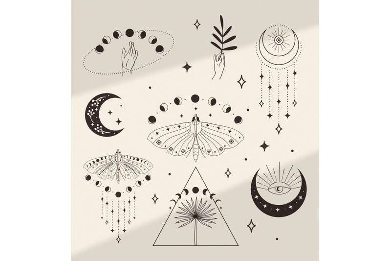 divine-beauty-pre-made-logo-designs-moon-stars-sunburst-moth-arm