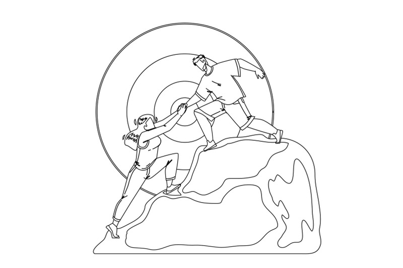 mountain-climbing-man-and-woman-couple-vector