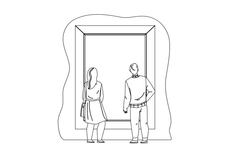 people-looking-at-picture-artwork-in-museum-vector
