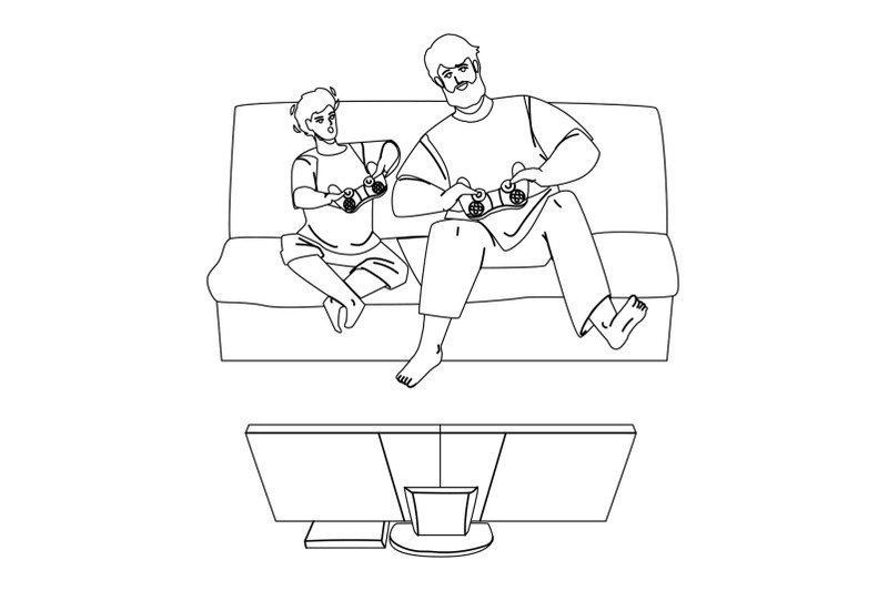 father-and-son-playing-video-games-together-vector